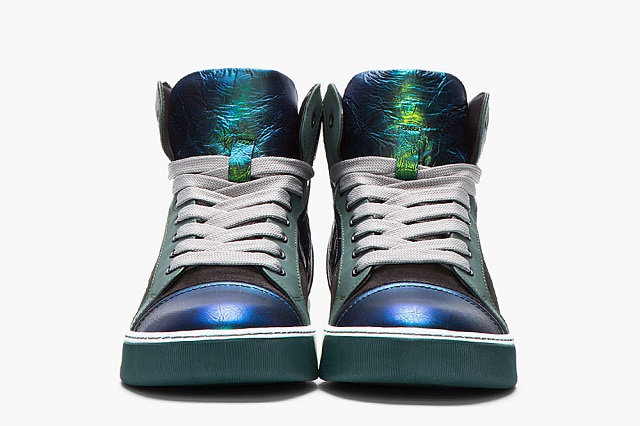 Кроссовки Green and Blue Mid-Top Leather от Lanvin