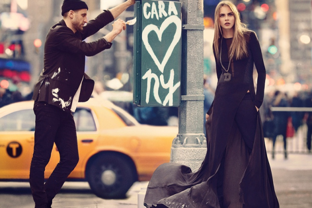 Кара Делевинь в осенней кампании DKNY 2013