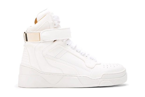 Кроссовки Givenchy White Leather Gold-Plated High Top