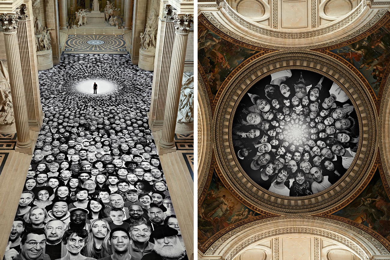 Фотоинсталляция JR в парижском Пантеоне