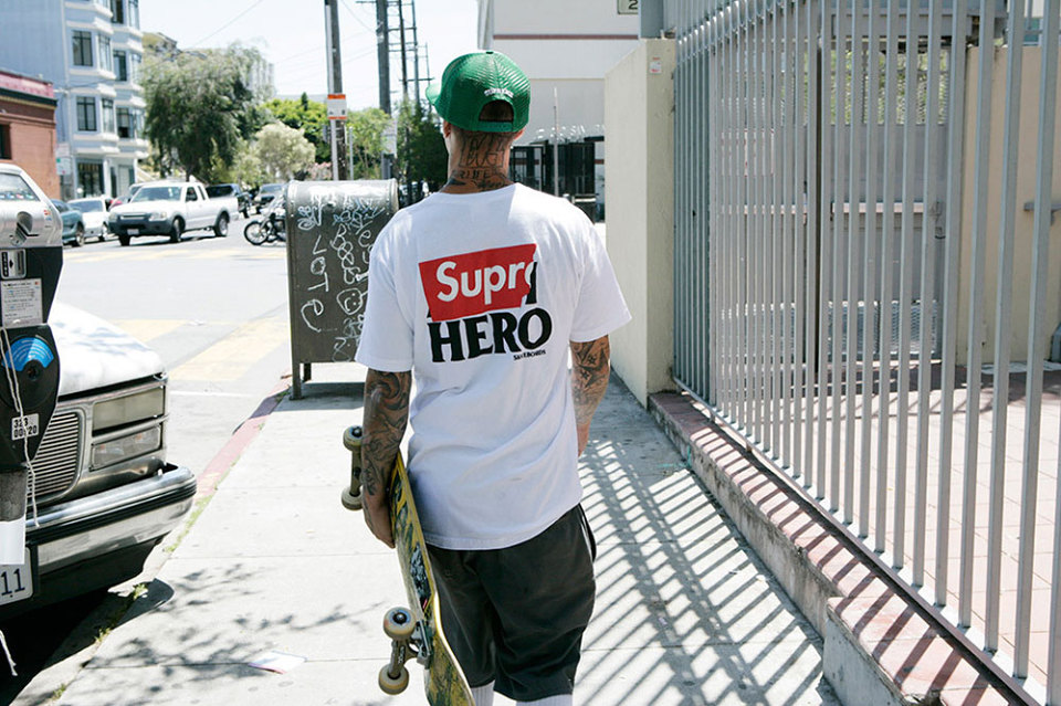 supreme x anti hero t shirt