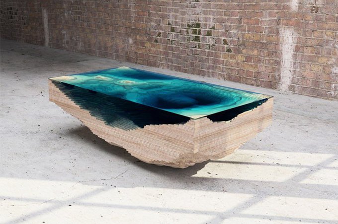 Мебельная студия Duffy London создала стол с рельефом морского дна