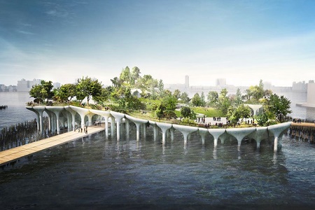 В Нью-Йорке построят общественный парк на сваях стоимостью 170 миллионов долларов