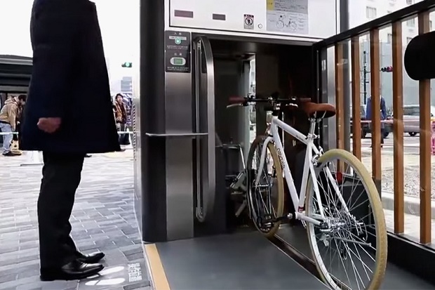 Автоматическая парковка для велосипедов в Японии
