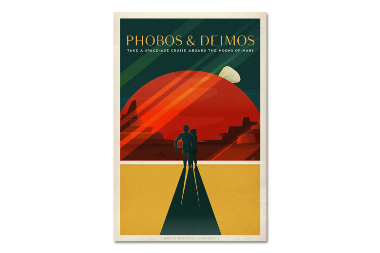 Винтажные постеры от SpaceX приглашают туристов на Марс