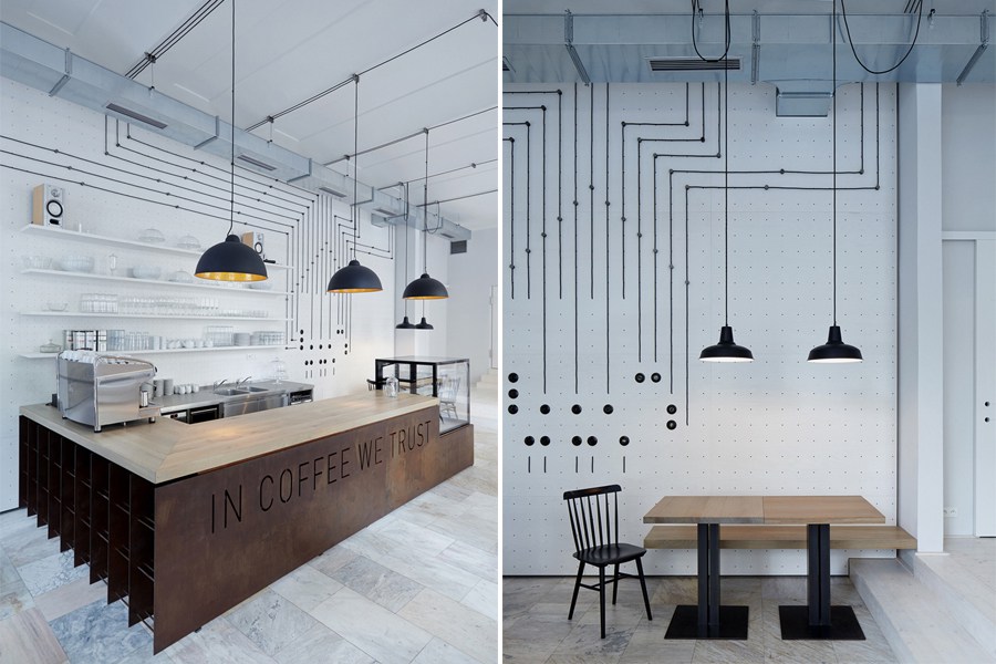 Чешская студия Mimosa Architekti создали дизайн интерьера бистро в Праге
