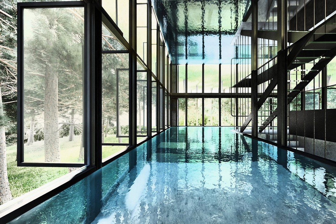 Концепция Villa Clessidra компании LAAV Architects с плавательным бассейном посредине